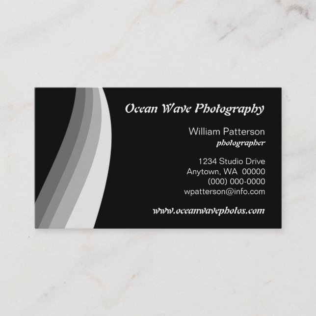 Colour Waves Business Card, Grey Card (Front)