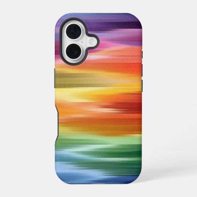 Colour Waves Design iPhone 16 Case (Back)