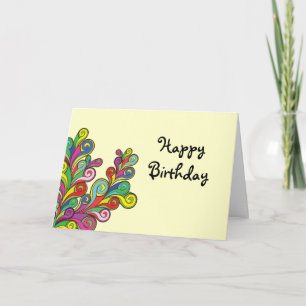 Colour Waves Happy Birthday Card