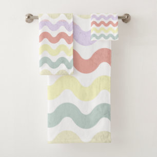 Colour Waves (Pastels) Bath Towel Set