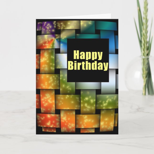 Colour Weave Happy Birthday Card (Front)