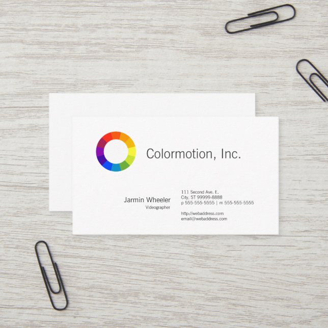 Colour Wheel Business Card (Front/Back In Situ)