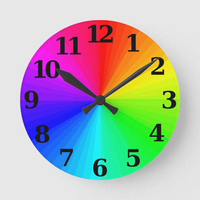 Colour Wheel Clock - Big Numbers (Front)
