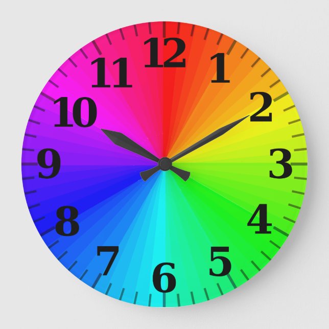 Colour Wheel Clock - With Hour & Minute Ticks (Front)