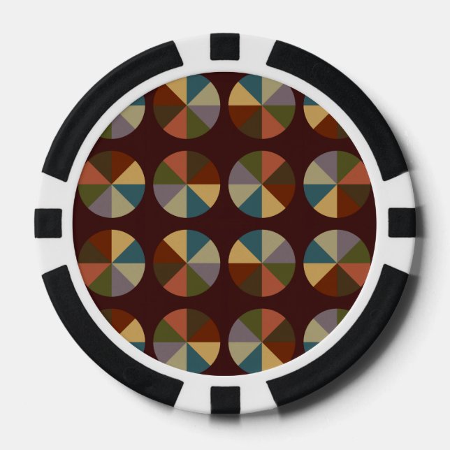 Colour Wheel Dark Red Poker Chips (Front)