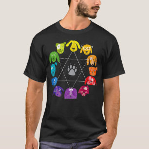 Colour Wheel Educational Art Teacher Dog Themed Ar T-Shirt