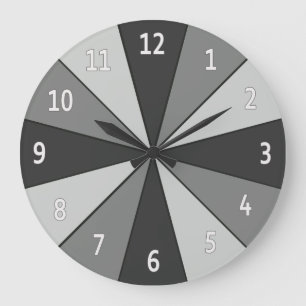 Colour Wheel Grey with Digits Large Clock