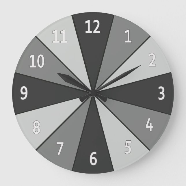 Colour Wheel Grey with Digits Large Clock (Front)