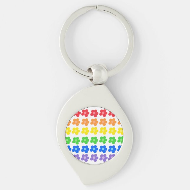 Colour Wheel Harmony In Floral Design Key Ring (Front)