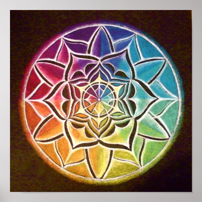 Colour Wheel Mandala Poster (Front)