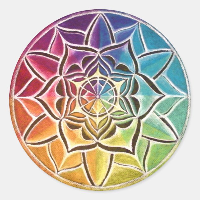 Colour Wheel Mandala Sticker (Front)