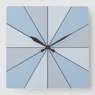 Colour Wheel Minimalistic Blue Square Wall Clock