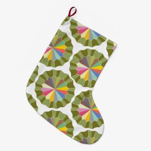 colour wheel patterned large christmas stocking