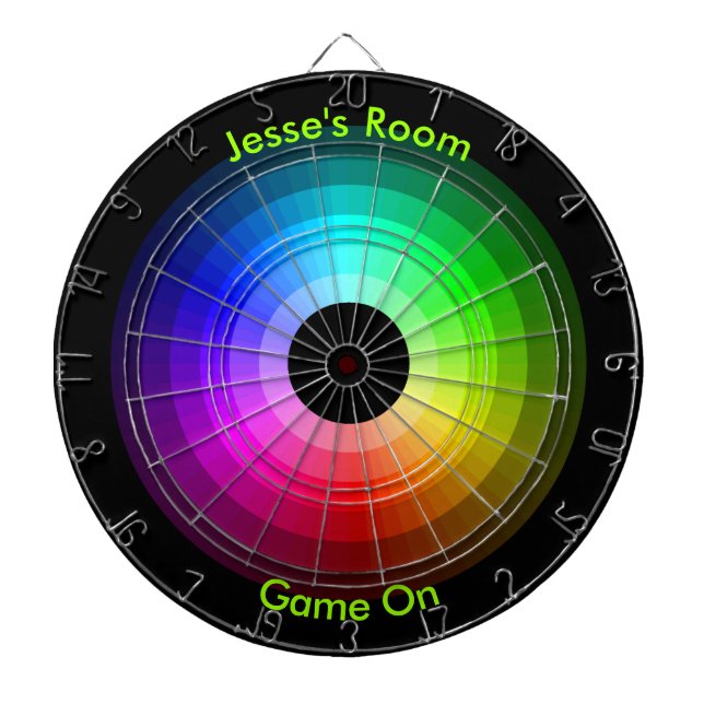 Colour Wheel Personalised Dartboard (Front)