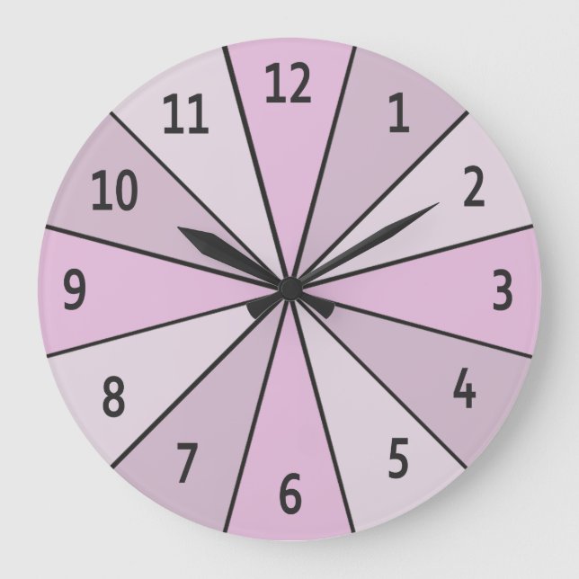 Colour Wheel Pink with Digits Large Clock (Front)