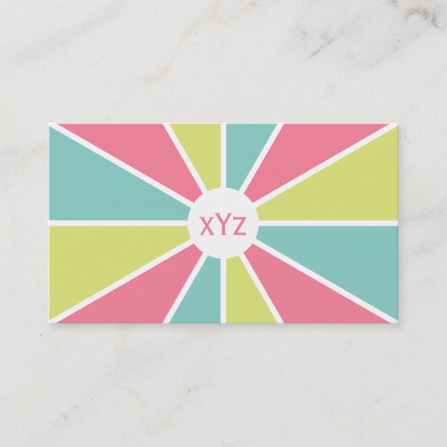 Colour Wheel / Rays custom business cards (Front)