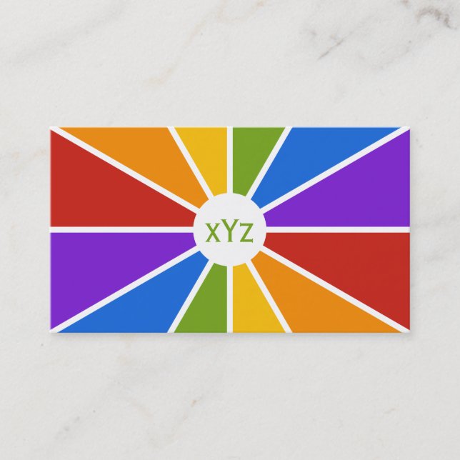Colour Wheel / Rays custom business cards (Front)