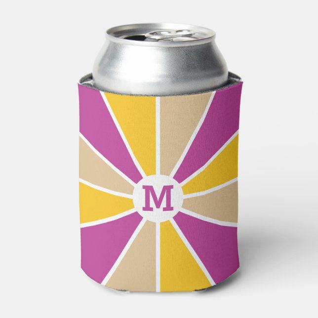 Colour Wheel / Rays custom monogram can cooler (Can Front)