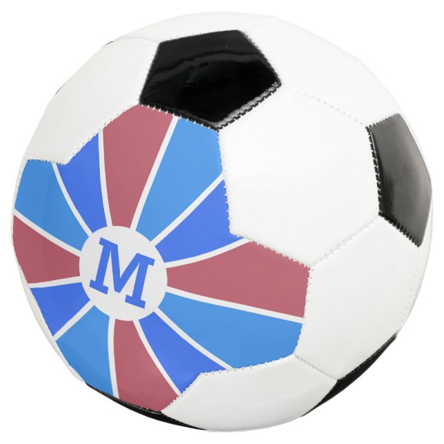 Colour Wheel / Rays custom monogram soccer ball (Three Quarter)