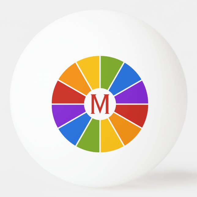 Colour Wheel / Rays custom ping pong balls (Front)