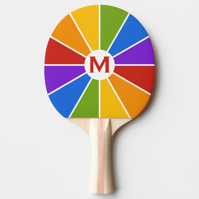 Colour Wheel / Rays custom ping pong paddle (Front)