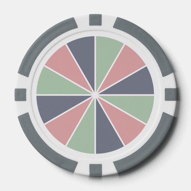 Colour Wheel / Rays custom poker chips (Front)