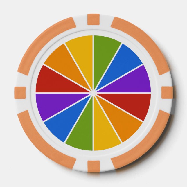 Colour Wheel / Rays custom poker chips (Front)