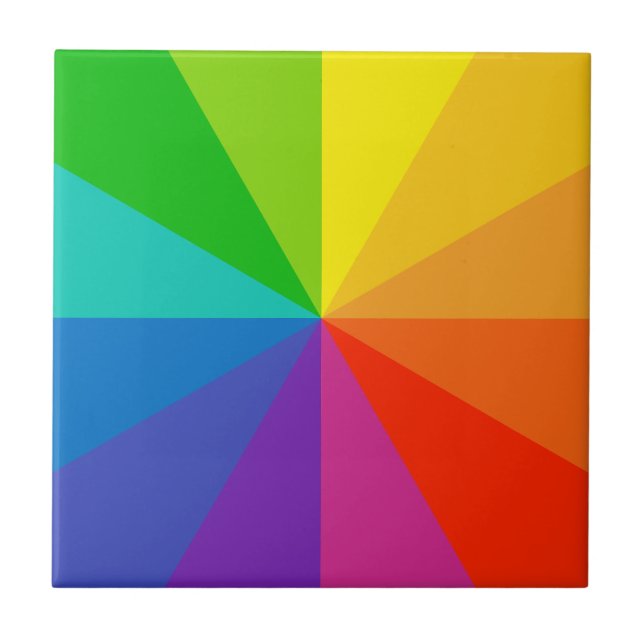 colour wheel theory school science hue disc light  ceramic tile (Front)