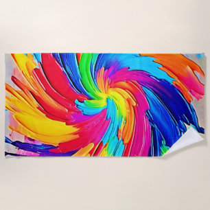 Colour Whirl: Abstract Art Beach Towel