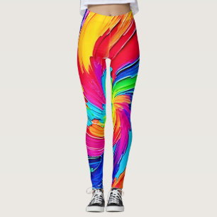 Colour Whirl: Abstract Art Leggings