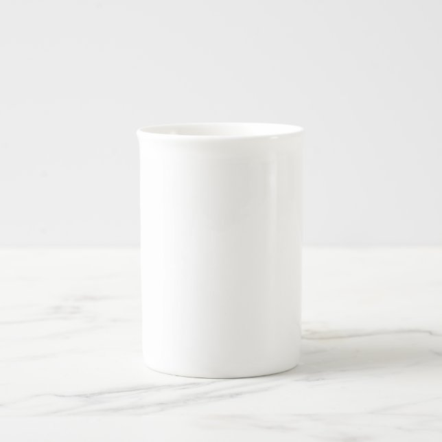 colour white bone china mug (Front)