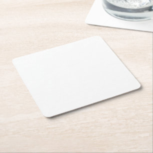 colour white square paper coaster