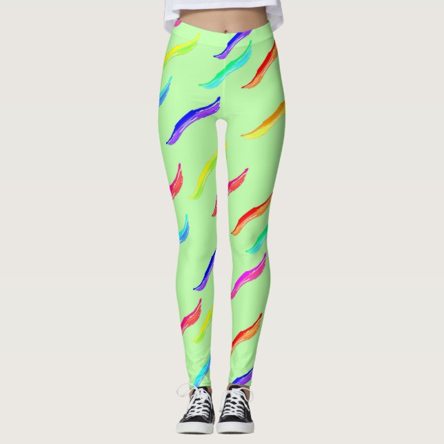 Colour Wind Light Green Leggings (Front)
