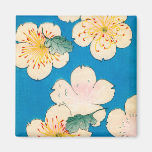 Colour Woodblock Print of Dogwood Blossoms Magnet