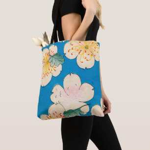Colour Woodblock Print of Dogwood Blossoms Tote Bag