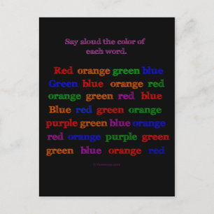 Colour Word Illusion Postcard