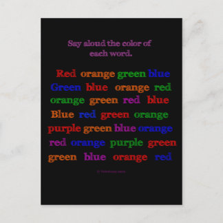 Colour Word Illusion Postcard