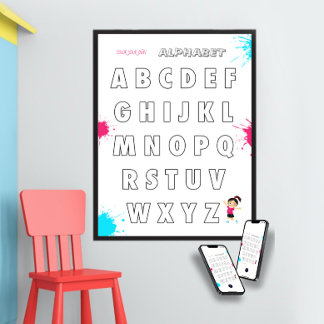 Colour you own ABC kids Poster