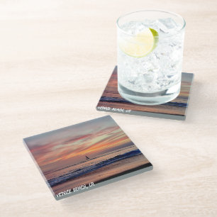 Colour Your Dreams - Venice Beach, CA Glass Coaster