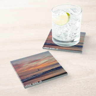 Colour Your Dreams - Venice Beach, CA Glass Coaster
