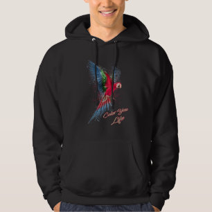 Colour Your Life Create Your Life Colourful Parrot Hoodie