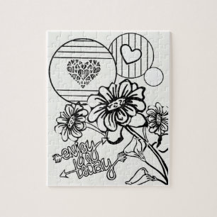 Colour your own adult colouring teen jigsaw puzzle