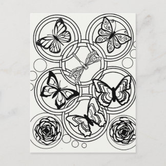 Colour your own adult colouring teen postcard