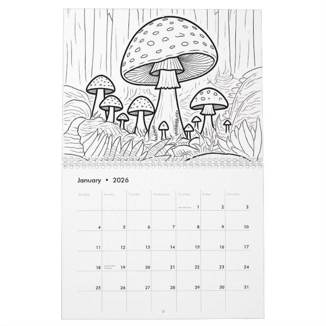 Colour your own  calendar (Jan 2026)