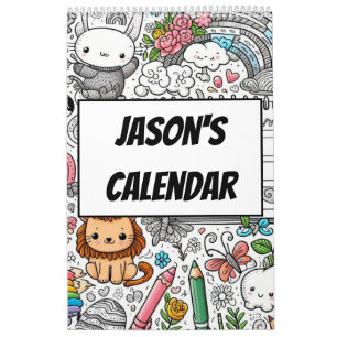 Colour your own calendar for kids 