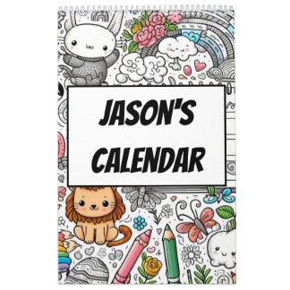 Colour your own calendar for kids