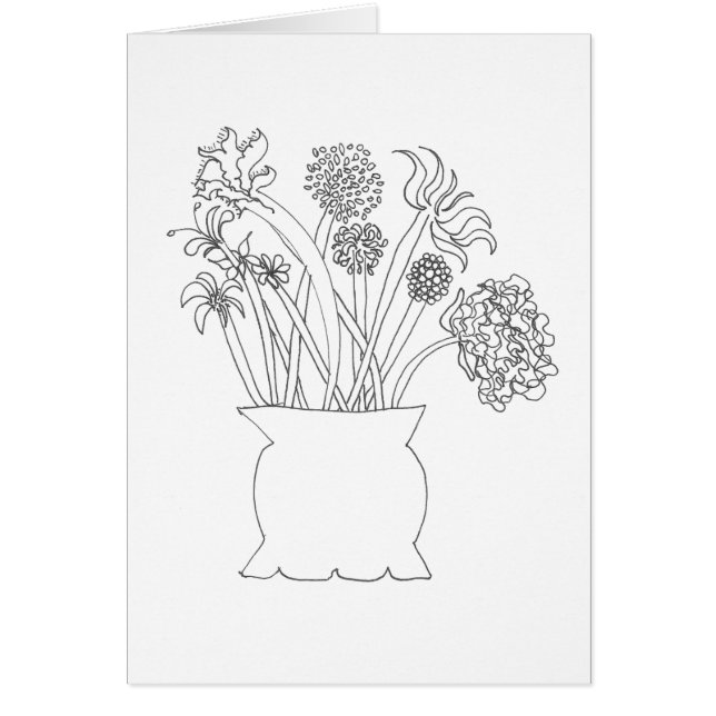 Colour Your Own Card - Bouquet (Front)