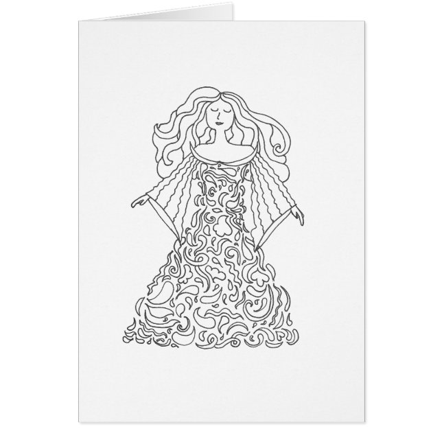 Colour Your Own Card - Dream Dress (Front)