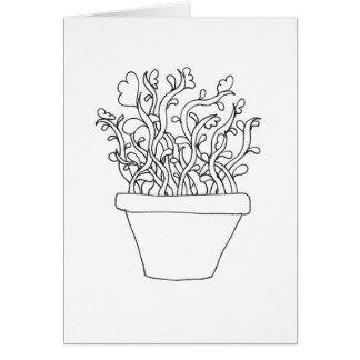 Colour Your Own Card - Potted Plant