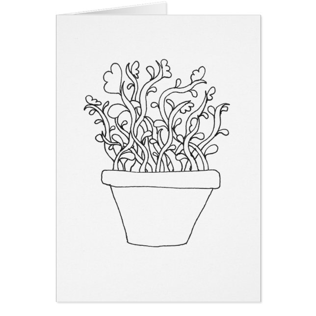 Colour Your Own Card - Potted Plant (Front)